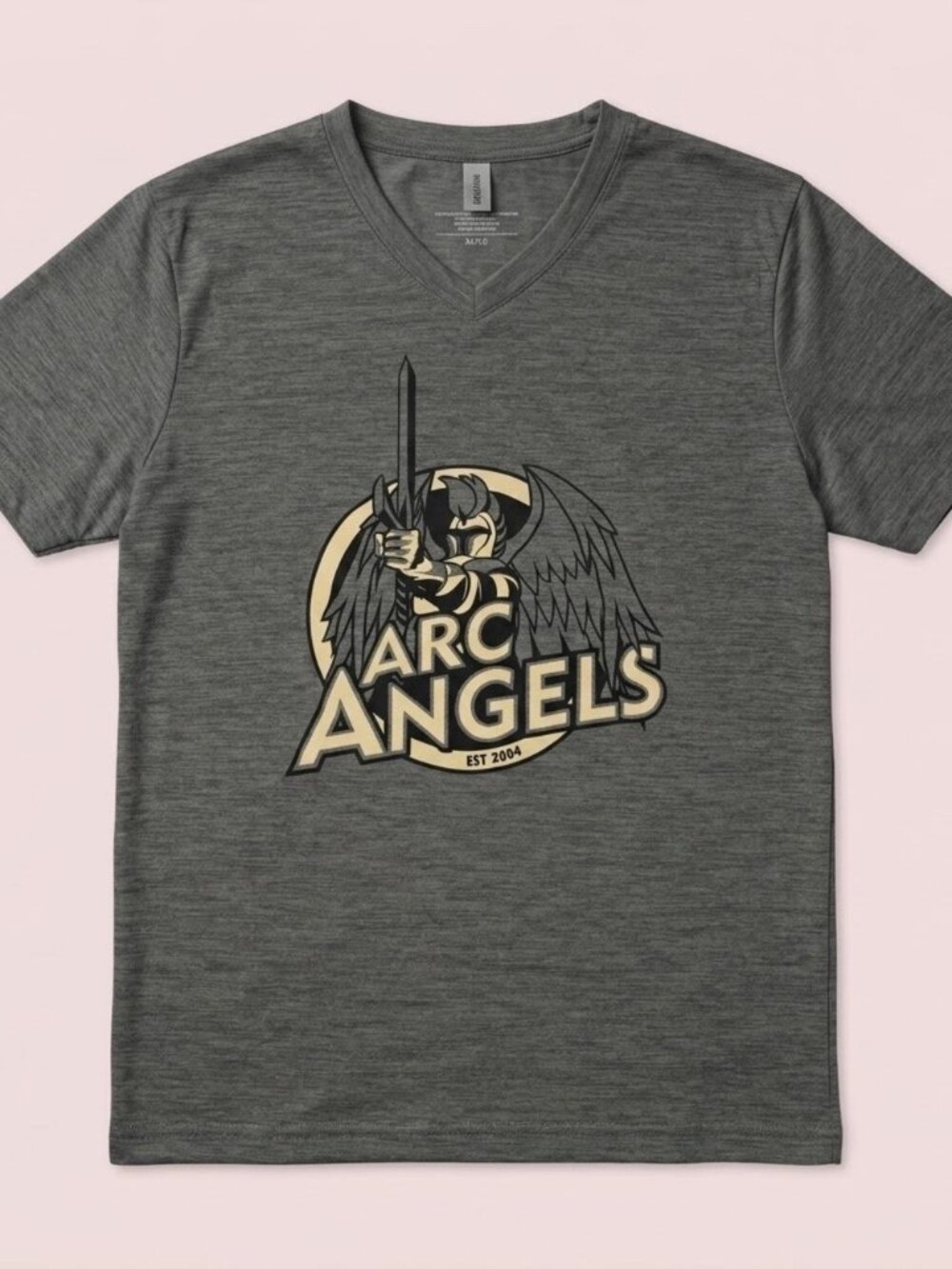 NWT Arc Angels Graphic V-Neck T-Shirt Heather Grey